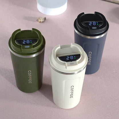 380/510Ml Thermos Coffee Mug Stainless Steel Coffee Cup Temperature Display Vacuum Flask Thermal Tumbler Insulated Water Bottle