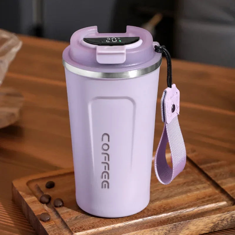 380/510Ml Thermos Coffee Mug Stainless Steel Coffee Cup Temperature Display Vacuum Flask Thermal Tumbler Insulated Water Bottle