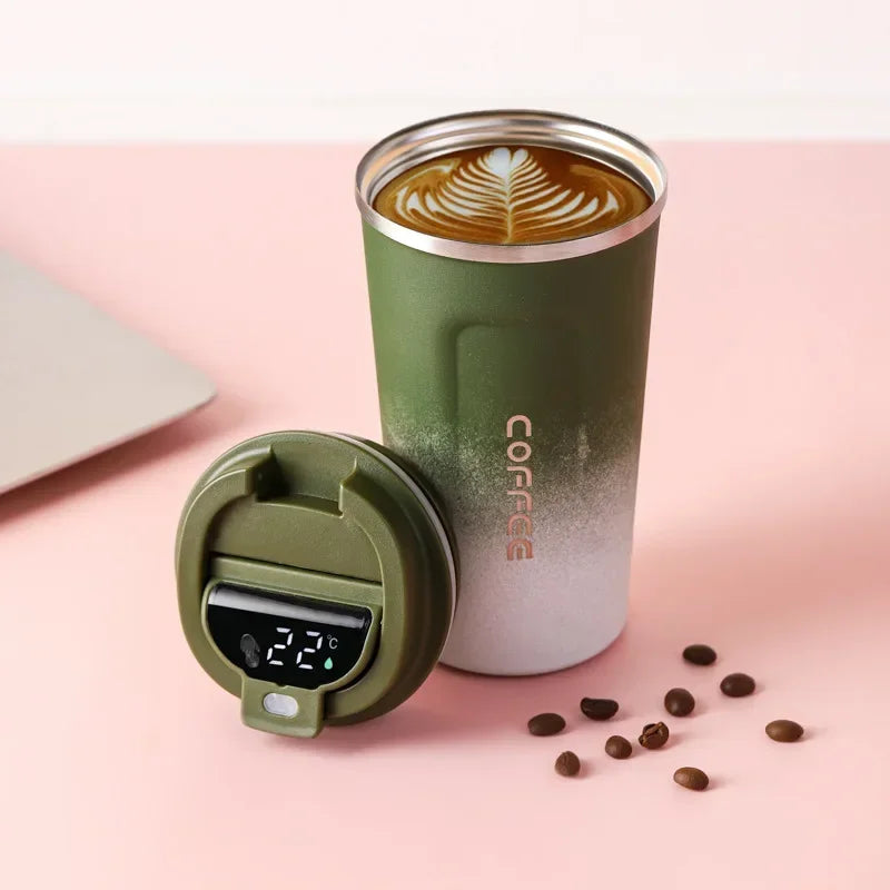 380/510Ml Thermos Coffee Mug Stainless Steel Coffee Cup Temperature Display Vacuum Flask Thermal Tumbler Insulated Water Bottle