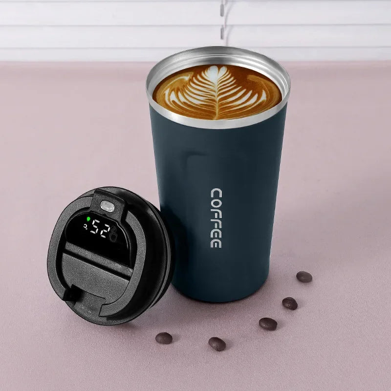 380/510Ml Thermos Coffee Mug Stainless Steel Coffee Cup Temperature Display Vacuum Flask Thermal Tumbler Insulated Water Bottle