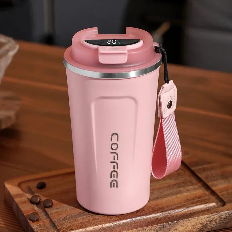 380/510Ml Thermos Coffee Mug Stainless Steel Coffee Cup Temperature Display Vacuum Flask Thermal Tumbler Insulated Water Bottle