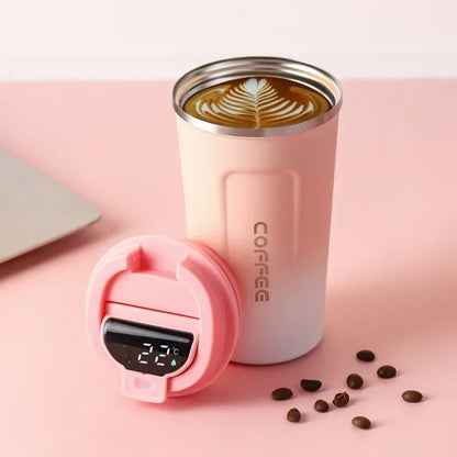 380/510Ml Thermos Coffee Mug Stainless Steel Coffee Cup Temperature Display Vacuum Flask Thermal Tumbler Insulated Water Bottle
